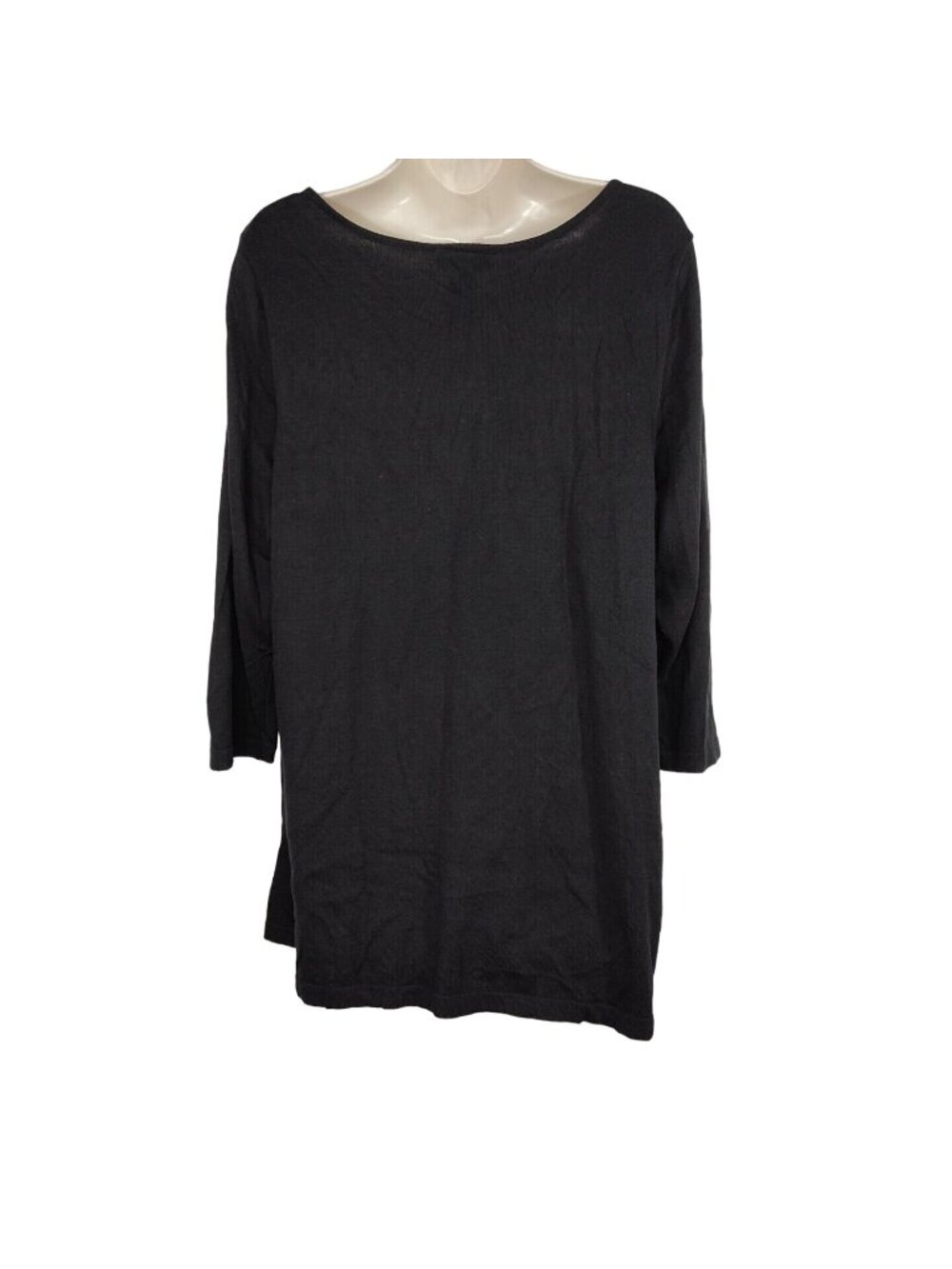 Lane Bryant Black Rhinestone Studded Knit Top Sweater Women Size 18 20 3/4 Slv - Picture 4 of 6